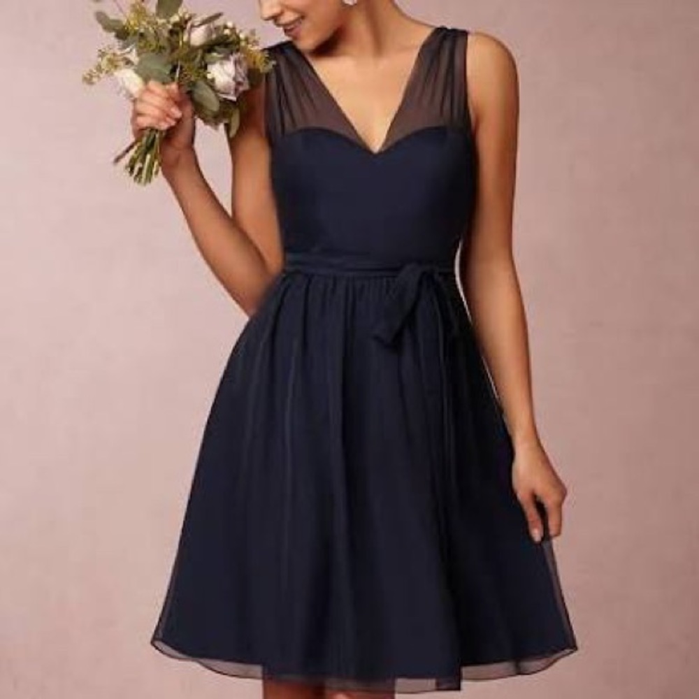 BHLDN navy cocktail dress